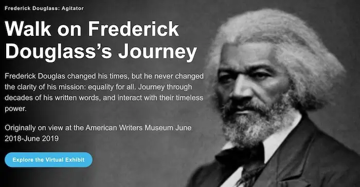 Frederick Douglass virtual exhibit showcasing his journey and legacy in education.