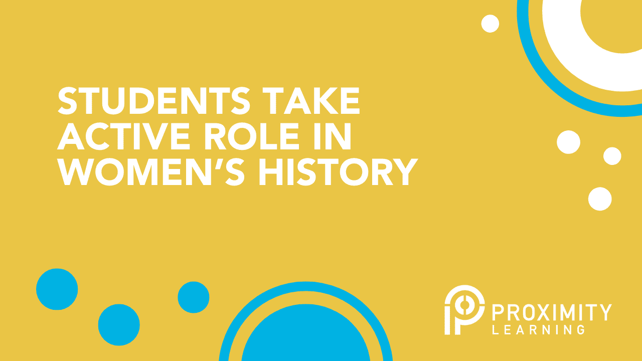Students actively participate in Women's History Month educational activities.