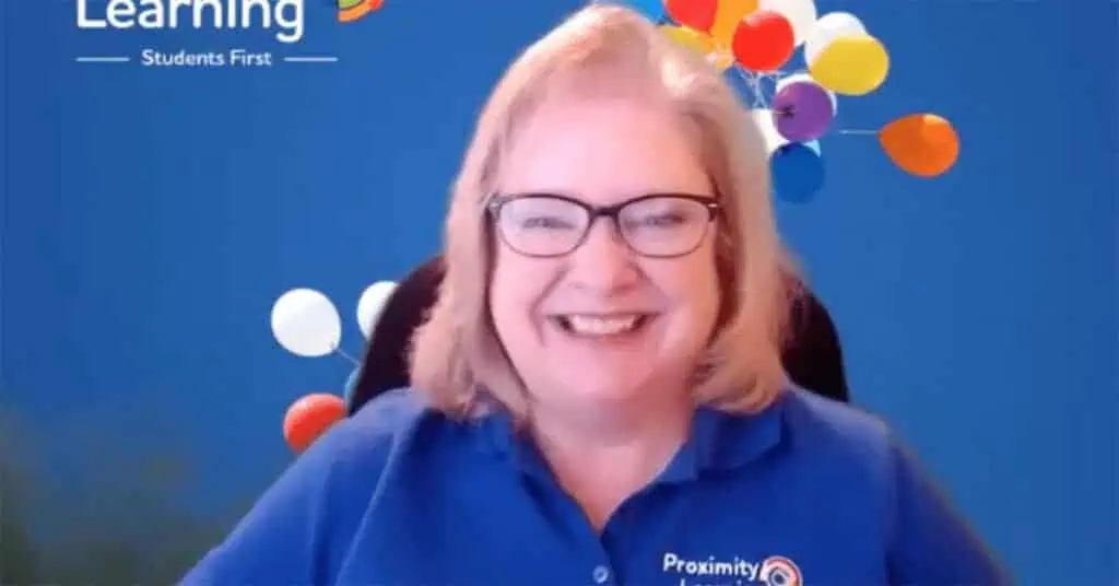 Virtual instructor delivering online education for Proximity Learning.