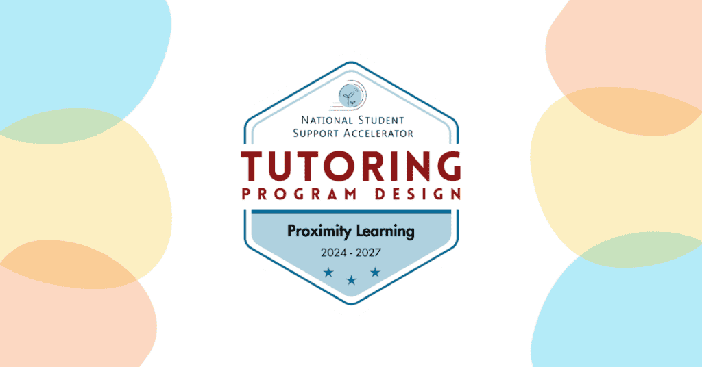 Proximity Learning tutoring program badge for student support and education.