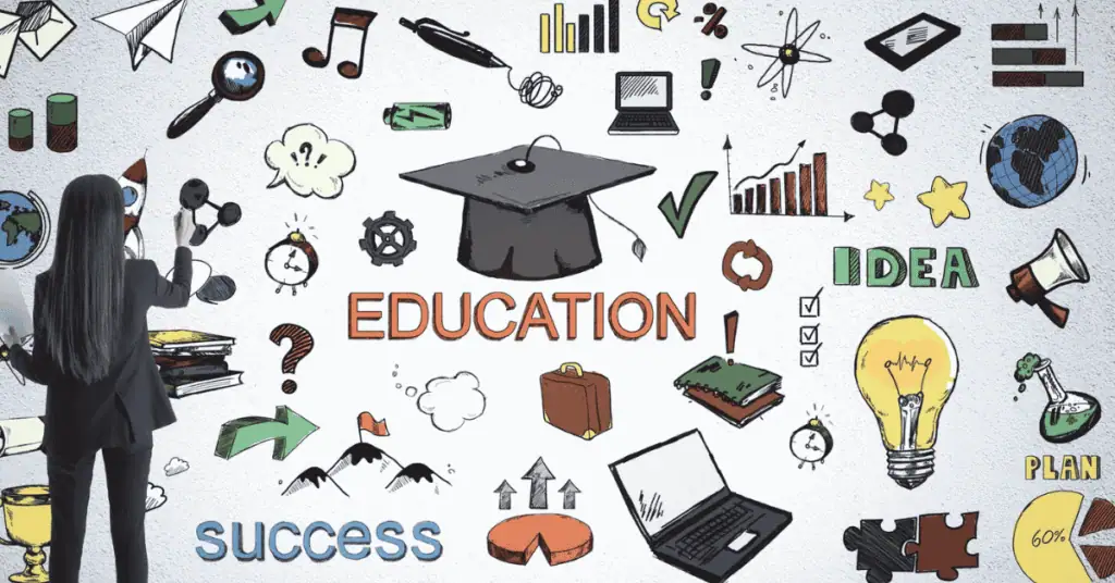 image of woman in education brainstorming