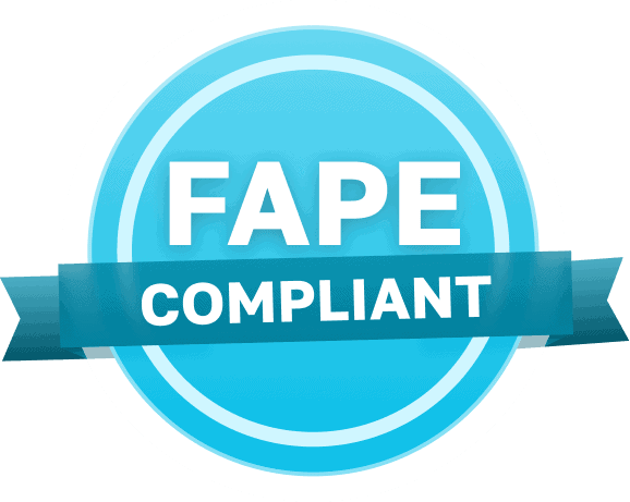 FAPE compliant badge for online education and remote learning programs.