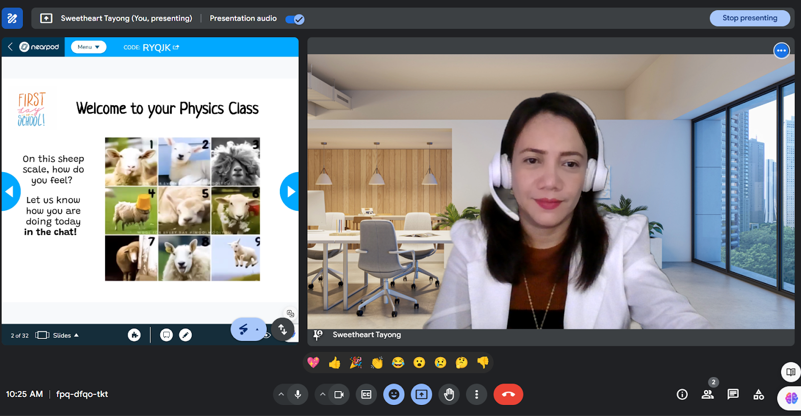 Virtual teacher hosts class
