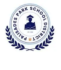 Logo of the Highlands Park School District featuring a graduation cap and laurel wreath.