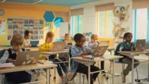 Synchronous instruction helps teachers build an interactive learning community during live online classes.